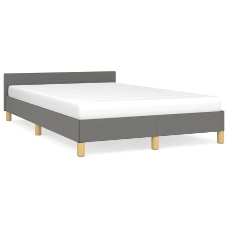 Bed frame with headboard dark gray fabric 120x190 cm by , Beds and slatted bases - Ref: Foro24-379535, Price: 115,39 €, Disco...