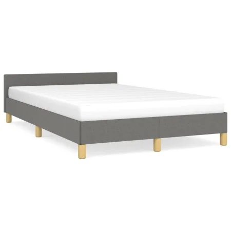 Bed frame with headboard dark gray fabric 120x190 cm by , Beds and slatted bases - Ref: Foro24-379535, Price: 113,55 €, Disco...