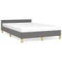 Estructura de cama con cabecero tela gris oscuro 120x190 cm de , Camas y somieres - Ref: Foro24-379535, Precio: 115,28 €, Des...