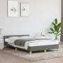 Bed frame with headboard dark gray fabric 120x190 cm by , Beds and slatted bases - Ref: Foro24-379535, Price: 113,55 €, Disco...