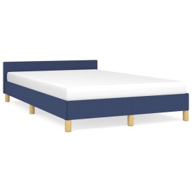 Bed frame with blue fabric headboard 120x190 cm by , Beds and slatted bases - Ref: Foro24-379540, Price: 123,30 €, Discount: %