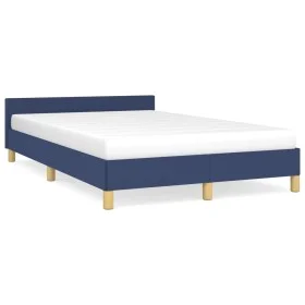 Bed frame with blue fabric headboard 120x190 cm by , Beds and slatted bases - Ref: Foro24-379540, Price: 121,67 €, Discount: %