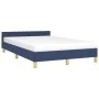Bettrahmen mit blauem Stoffkopfteil 120x190 cm von , Betten und Lattenroste - Ref: Foro24-379540, Preis: 121,25 €, Rabatt: %
