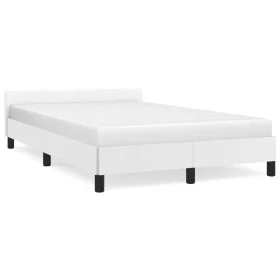 Bed frame with headboard white synthetic leather 120x190 cm by , Beds and slatted bases - Ref: Foro24-379542, Price: 125,05 €...