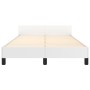 Bettgestell mit Kopfteil aus weißem Kunstleder 120x190 cm von , Betten und Lattenroste - Ref: Foro24-379542, Preis: 127,62 €,...