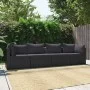4-piece garden sofa set with black synthetic rattan cushions by vidaXL, Modular outdoor sofas - Ref: Foro24-46558, Price: 281...
