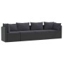 4-piece garden sofa set with black synthetic rattan cushions by vidaXL, Modular outdoor sofas - Ref: Foro24-46558, Price: 318...