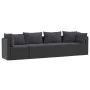 4-piece garden sofa set with black synthetic rattan cushions by vidaXL, Modular outdoor sofas - Ref: Foro24-46558, Price: 281...
