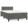 Box spring bed with mattress and LED dark gray velvet 120x190 cm by , Beds and slatted bases - Ref: Foro24-3270178, Price: 39...