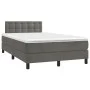 Box spring bed with mattress and LED dark gray velvet 120x190 cm by , Beds and slatted bases - Ref: Foro24-3270178, Price: 39...