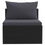 4-piece garden sofa set with black synthetic rattan cushions by vidaXL, Modular outdoor sofas - Ref: Foro24-46558, Price: 318...