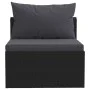 4-piece garden sofa set with black synthetic rattan cushions by vidaXL, Modular outdoor sofas - Ref: Foro24-46558, Price: 281...