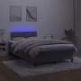 Box spring bed with mattress and LED dark gray velvet 120x190 cm by , Beds and slatted bases - Ref: Foro24-3270178, Price: 39...