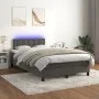 Box spring bed with mattress and LED dark gray velvet 120x190 cm by , Beds and slatted bases - Ref: Foro24-3270178, Price: 39...