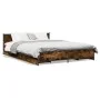Cama con cajones madera de ingeniería roble ahumado 120x200 cm de , Camas y somieres - Ref: Foro24-3279939, Precio: 173,57 €,...