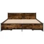 Cama con cajones madera de ingeniería roble ahumado 120x200 cm de , Camas y somieres - Ref: Foro24-3279939, Precio: 173,57 €,...
