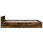 Cama con cajones madera de ingeniería roble ahumado 120x200 cm de , Camas y somieres - Ref: Foro24-3279939, Precio: 173,57 €,...