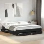 Black engineered wood bed frame with drawers 200x200 cm by , Beds and slatted bases - Ref: Foro24-3280357, Price: 235,80 €, D...