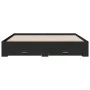 Black engineered wood bed frame with drawers 200x200 cm by , Beds and slatted bases - Ref: Foro24-3280357, Price: 235,80 €, D...