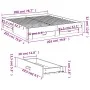 Black engineered wood bed frame with drawers 200x200 cm by , Beds and slatted bases - Ref: Foro24-3280357, Price: 235,80 €, D...