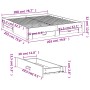 Schwarzer Holzwerkstoff-Bettrahmen mit Schubladen 200 x 200 cm von , Betten und Lattenroste - Ref: Foro24-3280357, Preis: 233...