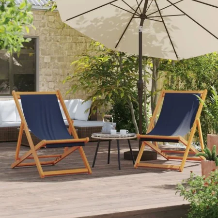 Sillas de playa plegables 2 unidades tela azul de , Sillas de jardín - Ref: Foro24-3214492, Precio: 104,83 €, Descuento: %