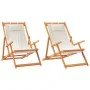Folding beach chairs 2 units cream-colored fabric by , Garden chairs - Ref: Foro24-3214484, Price: 147,46 €, Discount: %
