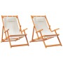 Klappbare Strandkörbe 2 Einheiten aus cremefarbenem Stoff von , Gartenstühle - Ref: Foro24-3214484, Preis: 150,80 €, Rabatt: %