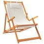 Folding beach chairs 2 units cream-colored fabric by , Garden chairs - Ref: Foro24-3214484, Price: 147,46 €, Discount: %