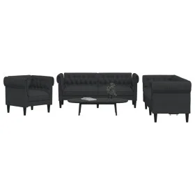 3-piece black fabric sofa set by , Sofas - Ref: Foro24-3209193, Price: 878,71 €, Discount: %