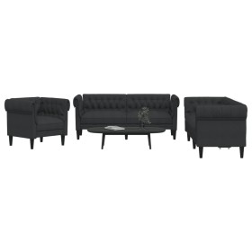 Juego de sofás 3 piezas tela negro de , Sofás - Ref: Foro24-3209193, Precio: 895,30 €, Descuento: %