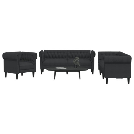 3-piece black fabric sofa set by , Sofas - Ref: Foro24-3209193, Price: 895,30 €, Discount: %