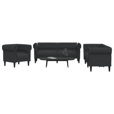 3-piece black fabric sofa set by , Sofas - Ref: Foro24-3209193, Price: 878,71 €, Discount: %