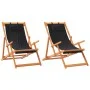 Folding beach chairs 2 units black fabric by , Garden chairs - Ref: Foro24-3214486, Price: 129,36 €, Discount: %