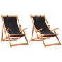 Klappbare Strandkörbe 2 Einheiten aus schwarzem Stoff von , Gartenstühle - Ref: Foro24-3214486, Preis: 131,91 €, Rabatt: %