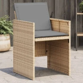 Garden armchairs with cushions 4 units beige synthetic rattan mix by , Garden chairs - Ref: Foro24-4007441, Price: 217,92 €, ...