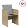 Garden armchairs with cushions 4 units beige synthetic rattan mix by , Garden chairs - Ref: Foro24-4007441, Price: 217,92 €, ...
