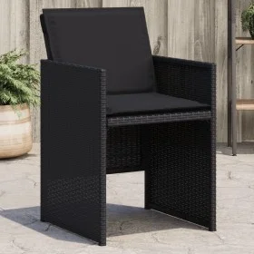 Garden chairs with cushions 4 units black synthetic rattan by , Garden chairs - Ref: Foro24-4007436, Price: 212,05 €, Discoun...