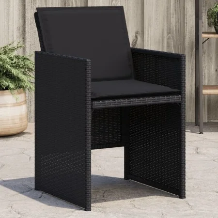 Garden chairs with cushions 4 units black synthetic rattan by , Garden chairs - Ref: Foro24-4007436, Price: 212,05 €, Discoun...