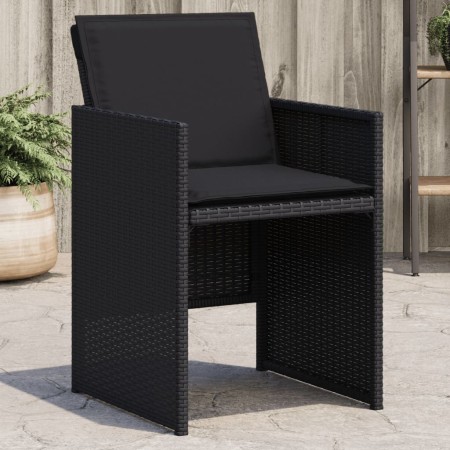 Gartenstühle mit Kissen, 4 Stück, schwarzes synthetisches Rattan von , Gartenstühle - Ref: Foro24-4007436, Preis: 198,60 €, R...