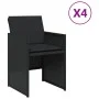 Garden chairs with cushions 4 units black synthetic rattan by , Garden chairs - Ref: Foro24-4007436, Price: 212,05 €, Discoun...