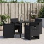 Garden chairs with cushions 4 units black synthetic rattan by , Garden chairs - Ref: Foro24-4007436, Price: 198,60 €, Discoun...