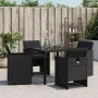 Garden chairs with cushions 4 units black synthetic rattan by , Garden chairs - Ref: Foro24-4007436, Price: 212,05 €, Discoun...