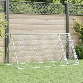 Chicken cage silver galvanized steel 200x105x91 cm by , Cages and habitats for small animals - Ref: Foro24-172557, Price: 73,...