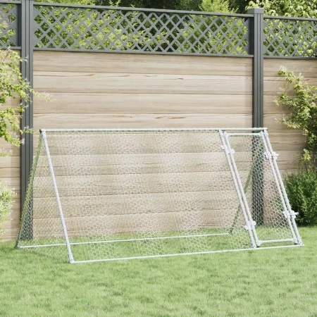 Chicken cage silver galvanized steel 200x105x91 cm by , Cages and habitats for small animals - Ref: Foro24-172557, Price: 74,...