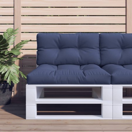 Cushion set for pallet sofa in navy blue fabric 70x40x12 cm by , Cushions for chairs and sofas - Ref: Foro24-378104, Price: 5...