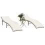 Sun loungers with table 2 units beige synthetic rattan by , Loungers - Ref: Foro24-368254, Price: 234,72 €, Discount: %