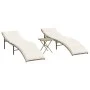 Sonnenliegen mit Tisch 2 Einheiten beige synthetisches Rattan von , Liegen - Ref: Foro24-368254, Preis: 234,72 €, Rabatt: %