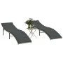 Sonnenliegen mit Tisch 2 Einheiten hellgraues synthetisches Rattan von , Liegen - Ref: Foro24-368256, Preis: 216,60 €, Rabatt: %