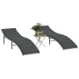 Tumbonas con mesita 2 unidades ratán sintético gris claro de , Tumbonas - Ref: Foro24-368256, Precio: 158,04 €, Descuento: %